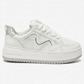 Tenis Casual Via Marte 30600203 - Feminino Branco/prata tamanho 32 - Lojas Calçadão Calçado Original