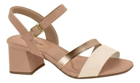 Sandalia Media Modare 7172101 - Feminino Creme/nude/ouro Rosado tamanho 34 - Lojas Calçadão Calçado Original