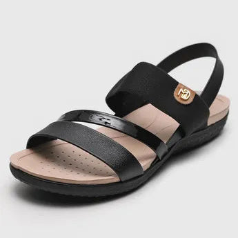 Sandália Modare 7125233 Preta Elástico Ultraconforto