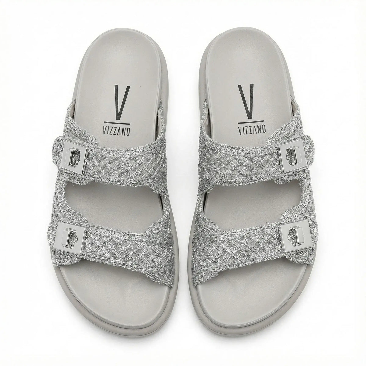 Tamanco Vizzano 6510119 Birk Prata Brilho Flatform