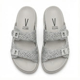 Tamanco Vizzano 6510119 Birk Prata Brilho Flatform