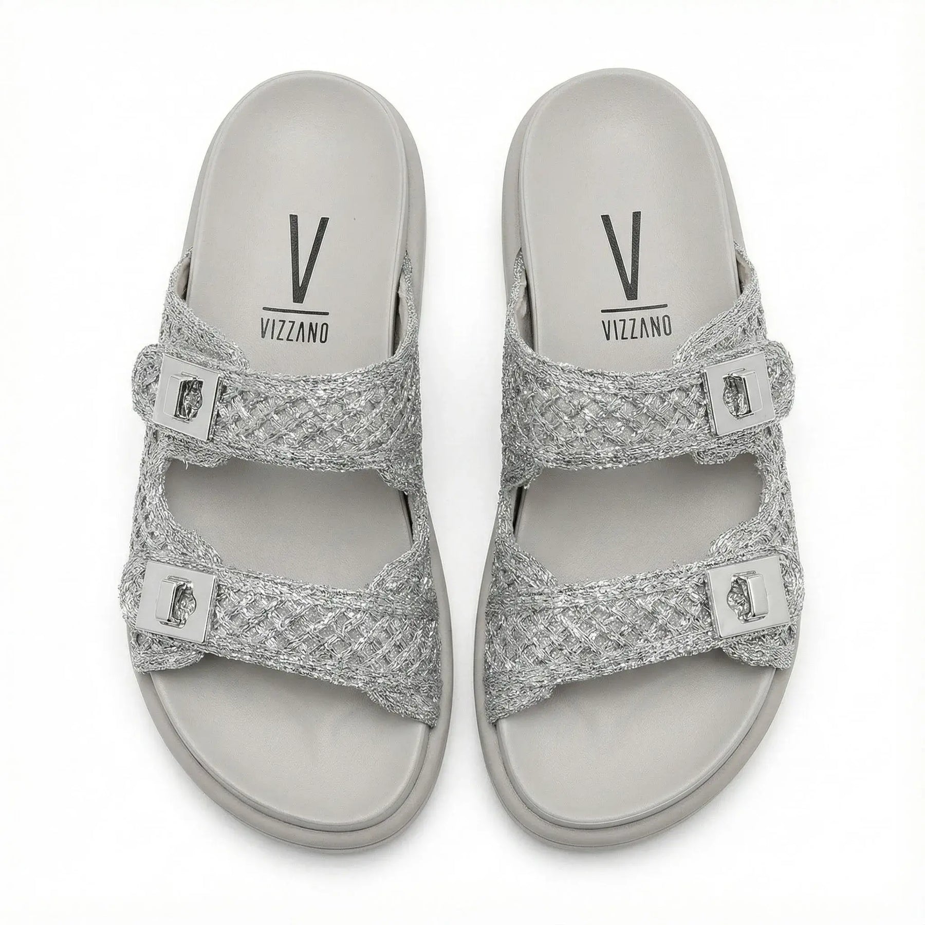 Tamanco Vizzano 6510119 Birk Prata Brilho Flatform