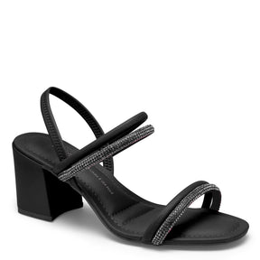 Sandália Dakota Feminina Y6875 Pewter Salto Bloco Pedraria