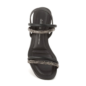 Sandália Dakota Feminina Y6875 Pewter Salto Bloco Pedraria